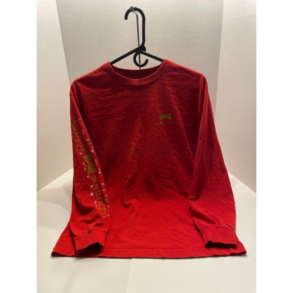 Simply Southern Holiday Christmas To Be Preppy Long Sleeve Med T-Shirt